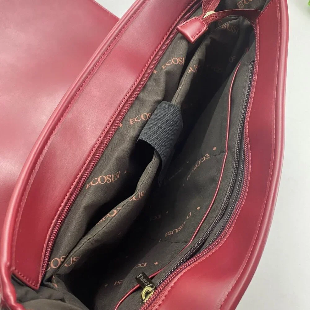 ECOSUSI Bow Summer Garden Romance Burgundy Wine Red Briefcase Bag/Backpack